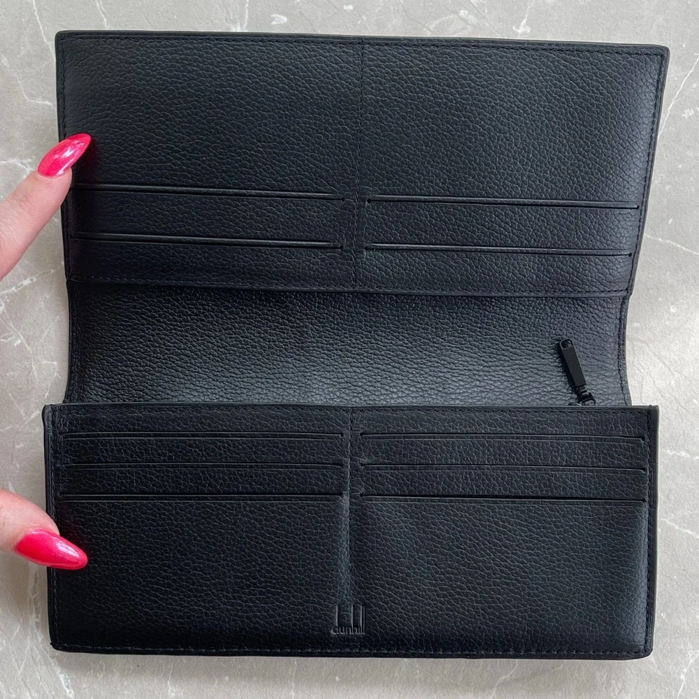 Dunhill D8 Black Coat PVC x Leather Long Men’s 10CC Wallet